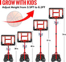 Kids Basketball Hoop with Stand, Adjustable Basketball Set, Toddler Basketball T