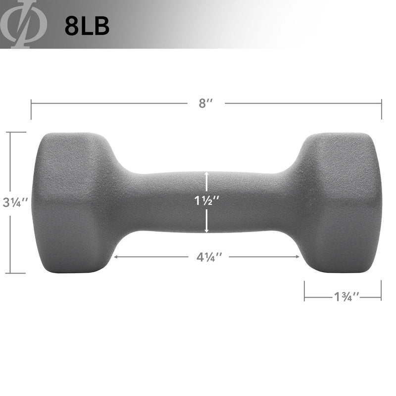 Neoprene Hex Dumbbell Hand Weights, Set of 2 - Workout Strength Training