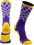 Elite Basketball Socks with Net Crew Length - Made in the USA