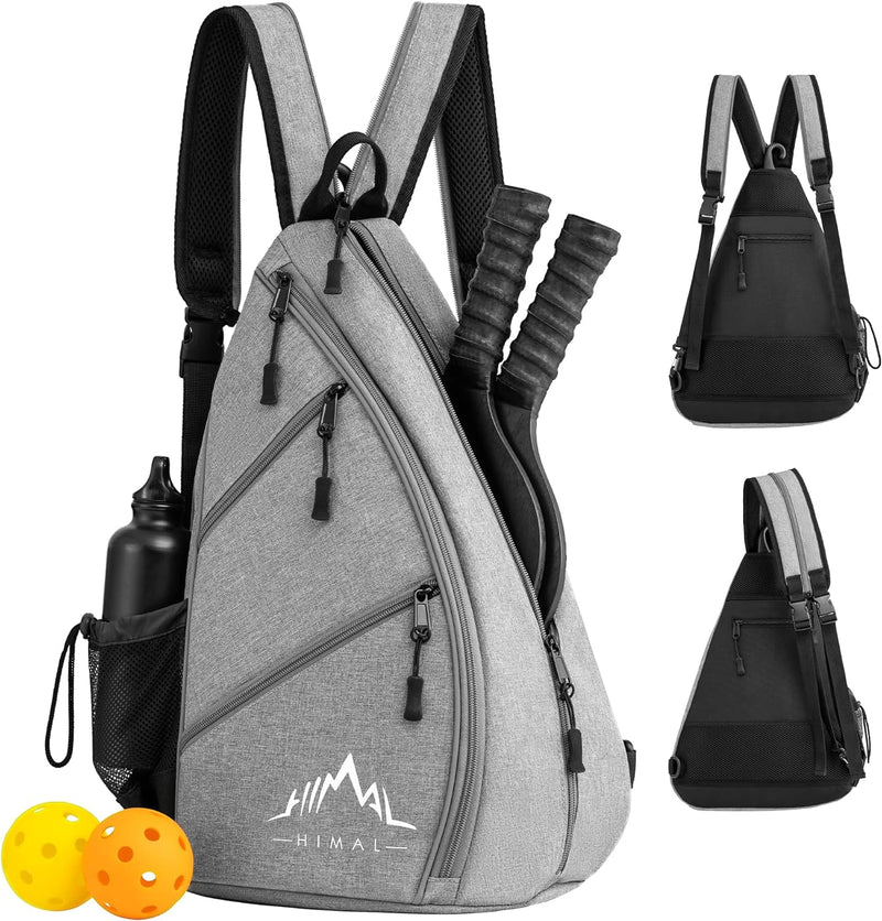 Pickleball Bag-Adjustable Pickleball,Tennis,Racketball Sling Bag-Pickleball Backpack with Water Bottle Holder for Men