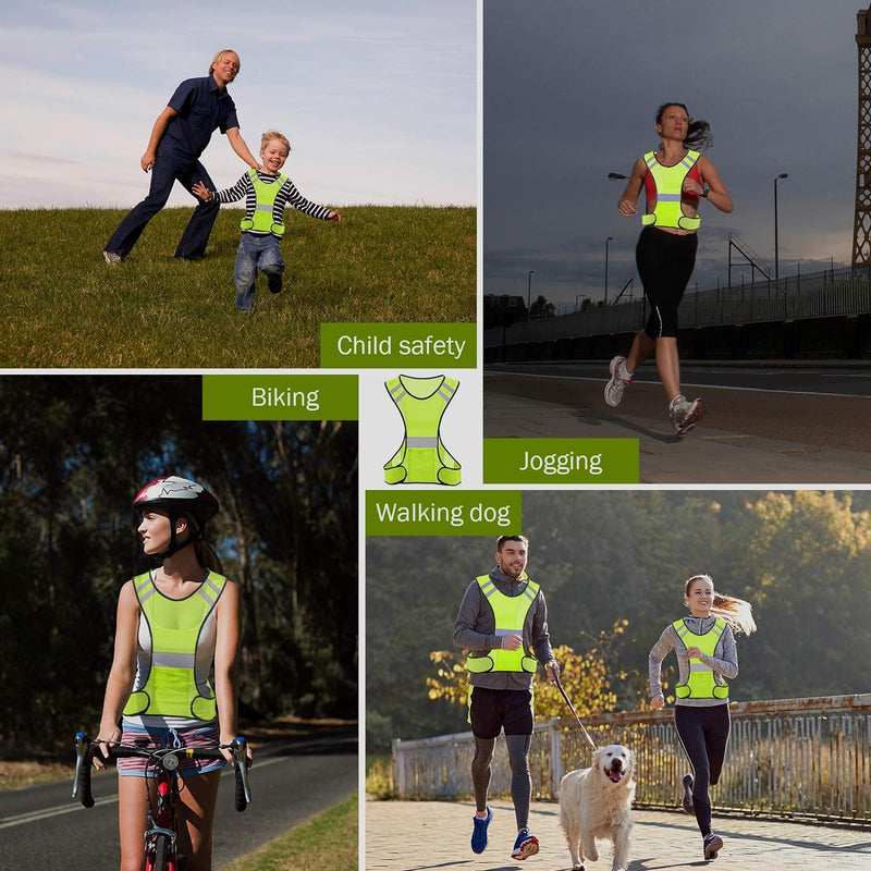 Reflective Running Vest, High Visibility Running Gear with Large Pocket