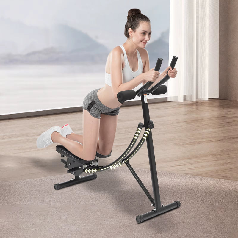 Foldable Ab Machine, 3-Gear Core Abdominal Trainer Adjustable Heights Full Strength Training Equipment Abdominal Crunch Shaper