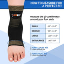 Copper Ankle Support Brace Compression Sleeve with Silicone Gel Reduce Foot Swelling Pain Relief from Plantar Fasciitis and Achilles Tendon (Medium - 1 Pair)