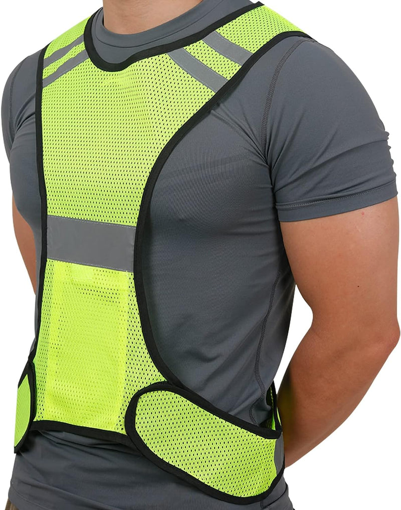 Reflective Running Vest, High Visibility Running Gear with Large Pocket