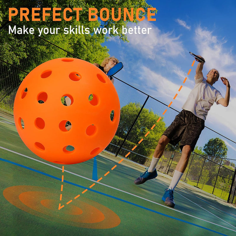 Pickleball Ball Set, 40 Holes Pickleball Balls for Outdoor Sport, 26 Holes for Indoor, Highly Durable and Consistent Bounce, USAPA Standard for Pickleball Sport, 4/6/12 Pack to Choose