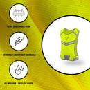 Running Reflective Vest with inside Pocket and 2 Bands, High Visibility Reflective Running Gear Safety Vest Straps for Men Women Kids for Night Running Walking Cycling