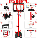 Kids Basketball Hoop with Stand, Adjustable Basketball Set, Toddler Basketball T