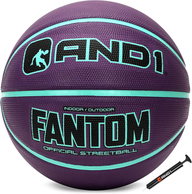 Fantom Rubber Basketball: Official Regulation Size 7 (29.5 Inches) Rubber Basketball - Deep Channel Construction Streetball, Made for Indoor Outdoor Basketball Games