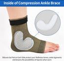 Copper Ankle Support Brace Compression Sleeve with Silicone Gel Reduce Foot Swelling Pain Relief from Plantar Fasciitis and Achilles Tendon (Medium - 1 Pair)