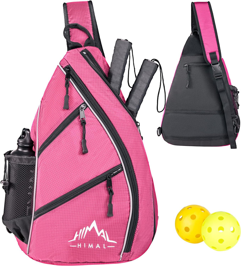 Pickleball Bag-Adjustable Pickleball,Tennis,Racketball Sling Bag-Pickleball Backpack with Water Bottle Holder for Men