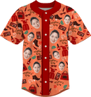 Baseball Button Up | Mother's Day | Poly-cotton fabric - Orange