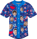 Baseball Button Up | Independence Day | Poly-cotton fabric - Royal Blue