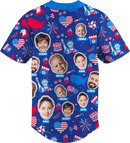 Baseball Button Up | Independence Day | Poly-cotton fabric - Royal Blue