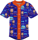 Baseball Button Up | Father's Day | Poly-cotton fabric - Blue