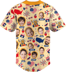 Baseball Button Up | Independence Day | Poly-cotton fabric - Baby Yellow