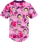 Baseball Button Up | Mother's Day | Poly-cotton fabric - Candy Pink