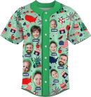 Baseball Button Up | Independence Day | Poly-cotton fabric - Green