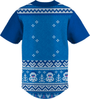 Baseball Button Up | FestiveFam | Poly-cotton fabric - Blue