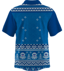 Collar Button Up | FestiveFam | Poly-Cotton fabric - Blue