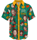 Collar Button Up | Thanksgiving Day | Poly-Cotton fabric - Green