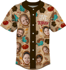 Baseball Button Up | Thanksgiving Day | Poly-cotton fabric - Light Brown