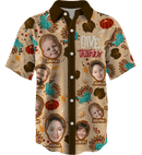 Collar Button Up | Thanksgiving Day | Poly-Cotton fabric - Light Brown