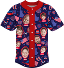 Baseball Button Up | Independence Day | Poly-cotton fabric - Navy Blue