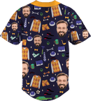 Baseball Button Up | Father's Day | Poly-cotton fabric - Dark Blue