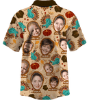 Collar Button Up | Thanksgiving Day | Poly-Cotton fabric - Light Brown