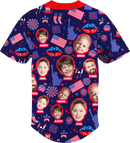 Baseball Button Up | Independence Day | Poly-cotton fabric - Navy Blue