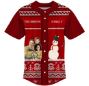 Baseball Button Up | FestiveFam | Poly-cotton fabric - Red