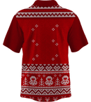 Collar Button Up | FestiveFam | Poly-Cotton fabric - Red