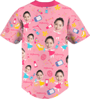 Baseball Button Up | Mother's Day | Poly-cotton fabric - Baby Pink