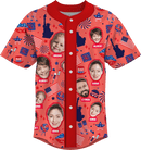 Baseball Button Up | Independence Day | Poly-cotton fabric - Red