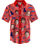 Collar Button Up | Independence Day | Icy SuperFLEX fabric - Red