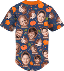 Baseball Button Up | Thanksgiving Day | Poly-cotton fabric - Indigo Blue
