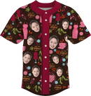 Baseball Button Up | Mother's Day | Poly-cotton fabric - Choco Berry