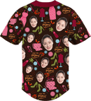 Baseball Button Up | Mother's Day | Poly-cotton fabric - Choco Berry