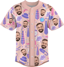 Baseball Button Up | Father's Day | Poly-cotton fabric - Light Pink