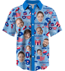 Collar Button Up | Independence Day | Icy SuperFLEX fabric - Baby Blue