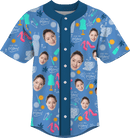 Baseball Button Up | Mother's Day | Poly-cotton fabric - Blue