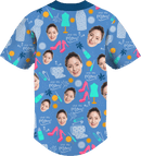Baseball Button Up | Mother's Day | Poly-cotton fabric - Blue