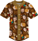 Baseball Button Up | Thanksgiving Day | Poly-cotton fabric - Caramel