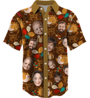 Collar Button Up | Thanksgiving Day | Poly-Cotton fabric - Caramel