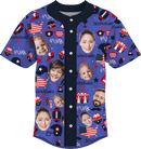 Baseball Button Up | Independence Day | Poly-cotton fabric - Indigo Blue