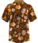 Collar Button Up | Thanksgiving Day | Poly-Cotton fabric - Caramel