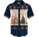 Collar Button Up | Cozy & Bright | Poly-Cotton fabric - Dark Blue