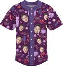 Baseball Button Up | Mother's Day | Poly-cotton fabric - Purple