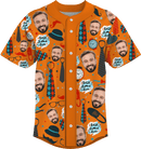 Baseball Button Up | Father's Day | Poly-cotton fabric - Orange 2