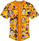 Baseball Button Up | Independence Day | Poly-cotton fabric - Yellow
